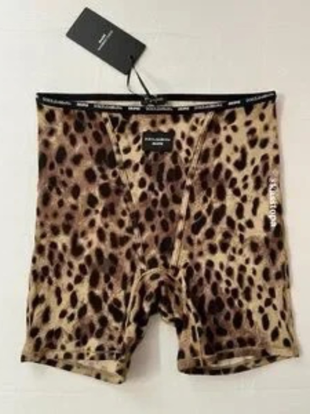 SKIMS X Dolce and Gabbana Leopard Cotton Ribbed Rib Shorts Short